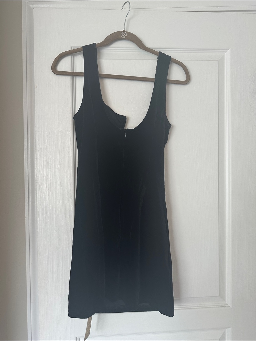 Cupshe NWT Size Small Sleek Black Bodycon Dress with Rhinestone Trim - Picture 3 of 8